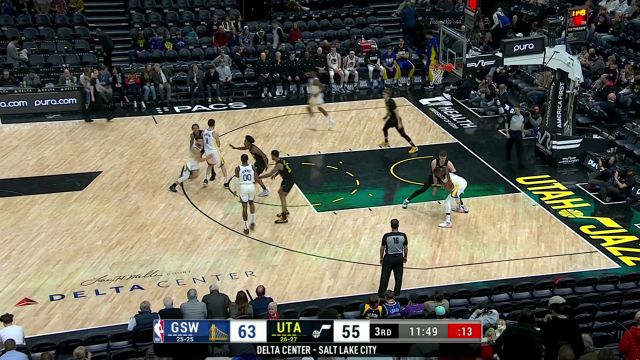 【2024年02月13日 勇士vs爵士集锦】追梦击地妙传瞒天过海 克莱空切进场轻松上篮