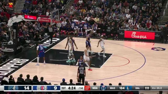 【2024年02月13日】森林狼vs快船第1节英文原声录像回放