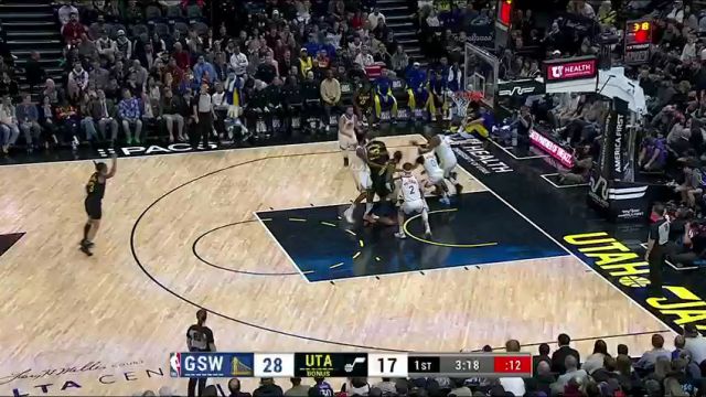 【2024年02月13日】NBA常规赛：勇士vs爵士第1节中文解说录像回放