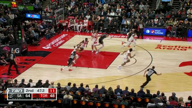 【2024年02月13日 马刺vs猛龙集锦】绝对的运动能力！巴恩斯持球推进妙传快攻的巴雷特心领神会空接暴扣