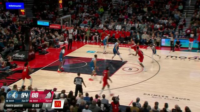 【2024年02月14日 森林狼vs开拓者集锦】别忘了哥也是状元！艾顿人群之中异军突起空接暴扣虐筐