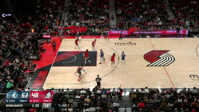 【2024年02月14日 森林狼vs开拓者集锦】动作慢不代表反应慢！李凯尔被帽之后迅速做出回应连线戈贝尔完成重扣