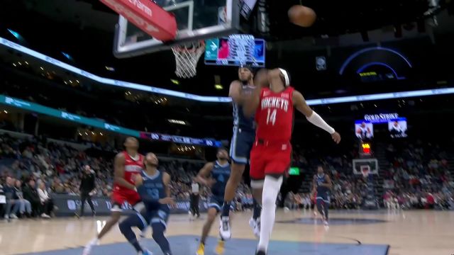 【2024年02月15日 火箭vs灰熊集锦】进攻起来丝滑流畅 杰夫格林突入篮下拉杆上篮大秀操作