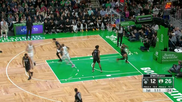 【2024年02月15日 篮网vs凯尔特人集锦】攻防两端制霸！波神巴掌大帽将球扇飞随后弧顶三分一箭穿心