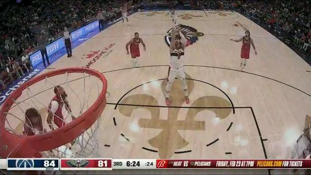 【2024年02月15日】奇才vs鹈鹕第3节中文解说录像回放