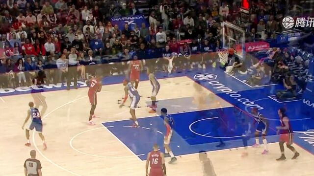 【2024年02月15日 热火vs76人集锦】张飞绣花！阿德巴约高位策应连送秒传