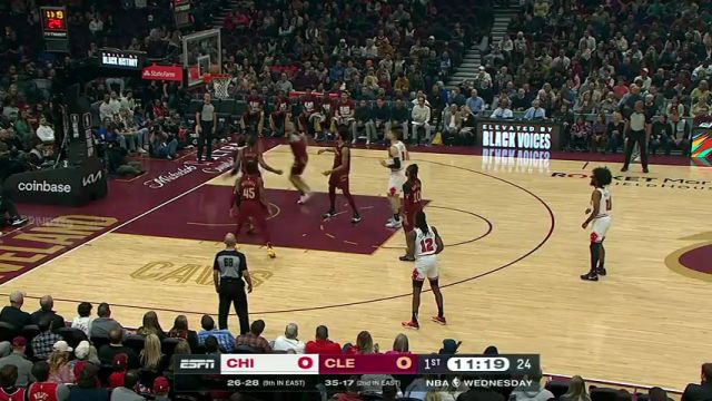 【2024年02月15日】公牛vs骑士第1节英文原声录像回放