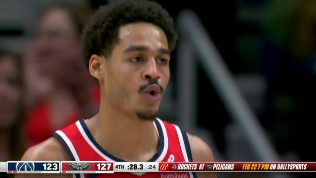 【2024年02月15日 奇才vs鹈鹕集锦】关键时刻整活儿 普尔追分时刻翻腕失误葬送比赛