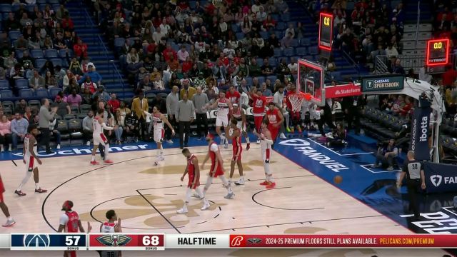 【2024年02月15日 奇才vs鹈鹕集锦】不是高难度不进 普尔高难度后仰压哨三分极限命中