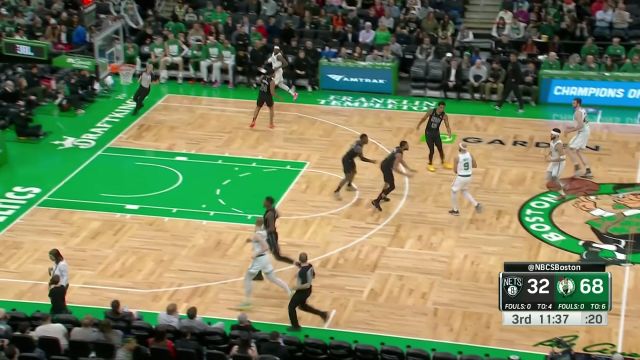 【2024年02月15日 篮网vs凯尔特人集锦】三分大战一触即发！两队互不相让开启三分对飚大战