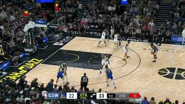 【2024年02月16日 勇士vs爵士集锦】佛光总会普照！汤普森传球锁定维金斯三分命中 随后亲自操刀连中三分