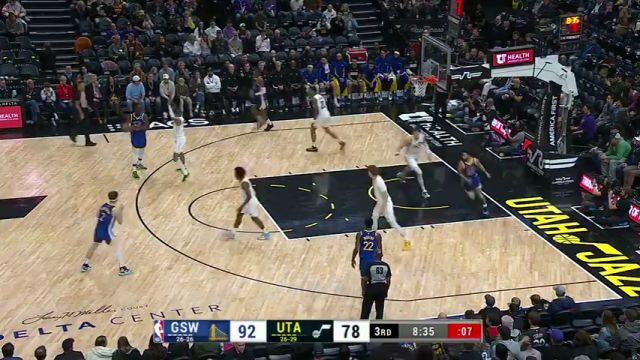 【2024年02月16日】NBA常规赛：勇士vs爵士第3节英文原声录像回放