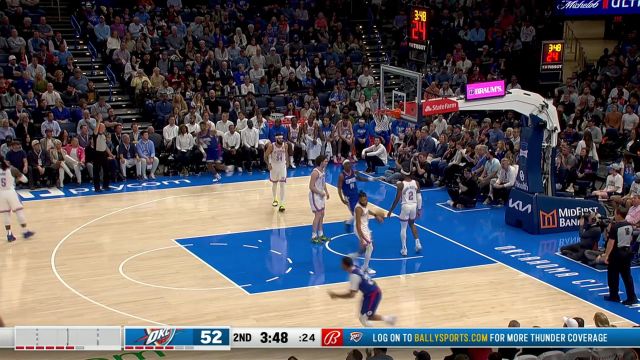 【2024年02月23日 快船vs雷霆集锦】突破到篮下再兜回到外线 乔治接球三分出手应声入网