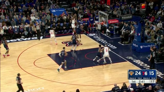 【2024年02月23日 尼克斯vs76人集锦】诠释何为天降神兵！杰里乔-希姆斯一飞冲天势大力沉暴力补扣