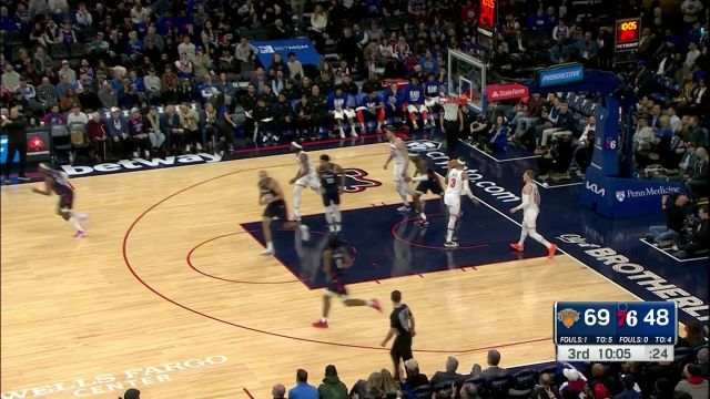 【2024年02月23日 尼克斯vs76人集锦】展示射手火热手感！马克西突破分球三分线外的希尔德空位三分稳稳命中