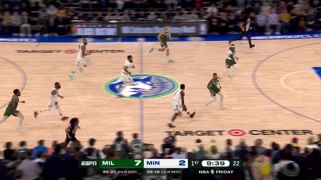 【2024年02月24日 雄鹿vs森林狼集锦】唐斯眼观六路机警抢断 随后跟进补篮稳稳打进