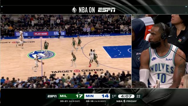 【2024年02月24日】雄鹿vs森林狼第1节中文解说录像回放