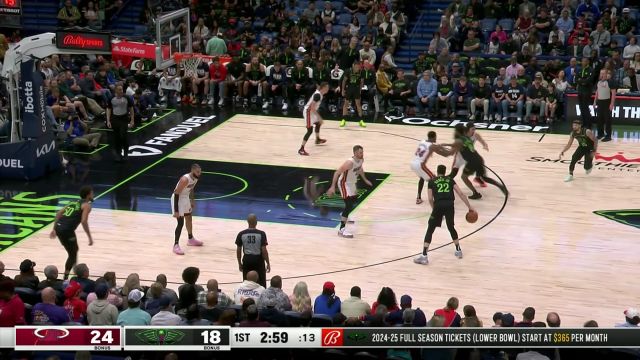 【2024年02月24日 热火vs鹈鹕集锦】快来欣赏暴力美学！南斯长驱直入暴力隔扣海史密斯碾压禁区