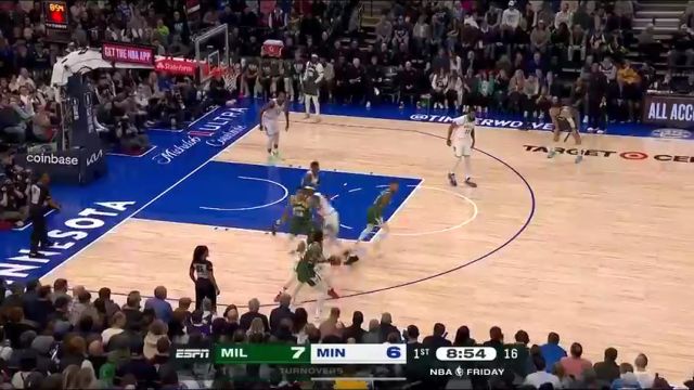 【2024年02月24日】雄鹿vs森林狼第1节英文原声录像回放