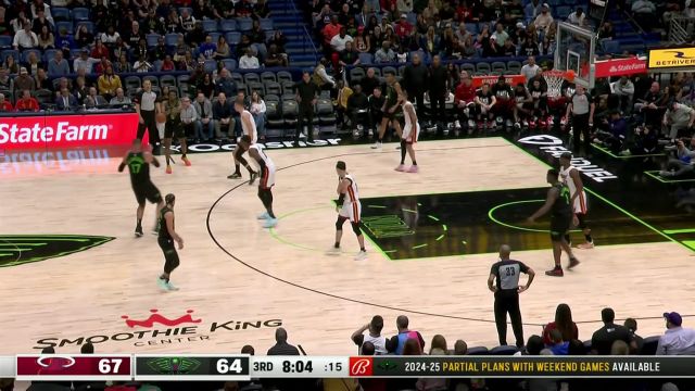 【2024年02月24日 热火vs鹈鹕集锦】真是个小机灵鬼！巴特勒背后鬼手掏球 阿德巴约一马当先疾驰上篮打进