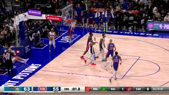 【2024年02月25日 魔术vs活塞集锦】萨格斯四分卫式大长传跨越全场  班凯罗篮下吃饼上篮取分