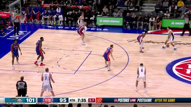 【2024年02月25日 魔术vs活塞集锦】恐怖的腰腹力量！安东尼无惧防守高难度跳步一打二压哨命中