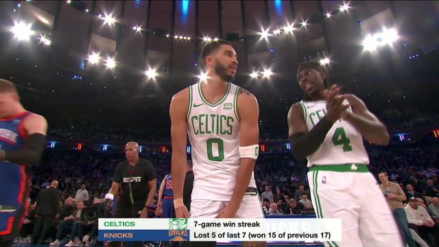 【2024年02月25日 凯尔特人vs尼克斯集锦】凯尔特人116-102尼克斯 塔图姆19+6+6杰伦-布朗30+8布伦森空砍34+9