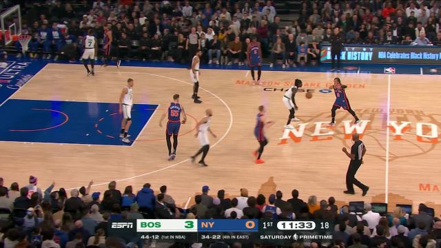 【2024年02月25日 凯尔特人vs尼克斯集锦】便宜又好用的球队老大 布伦森急停中投+追身三分连取5分