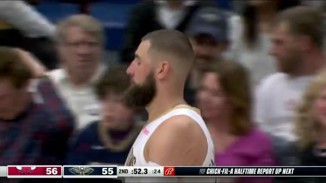 【2024年02月26日】NBA常规赛：公牛vs鹈鹕第2节英文原声录像回放