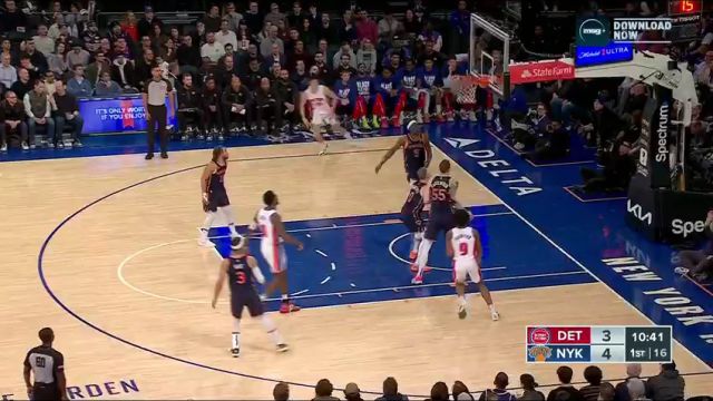 【2024年02月27日】 NBA常规赛：活塞vs尼克斯第1节英文原声录像回放