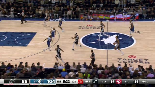 【2024年02月28日 马刺vs森林狼集锦】终于开始觉醒了！文班亚马两记暴扣携手凯尔登-约翰逊连砍7分