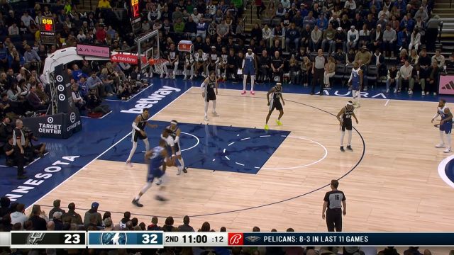 【2024年02月28日 马刺vs森林狼集锦】让老大哥教教你怎么打内线 戈贝尔篮下隔扣文班亚马