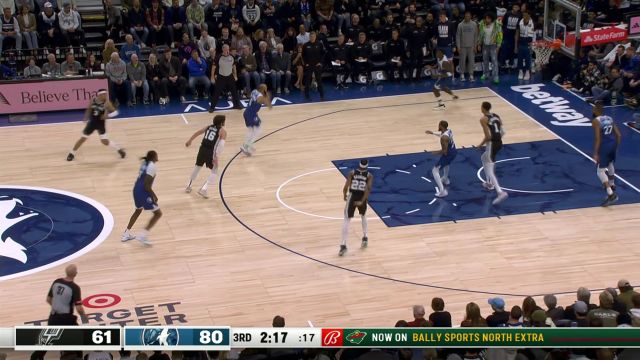 【2024年02月28日 马刺vs森林狼集锦】八百里分麾下炙 五十弦翻塞外声 爱德华兹三分+反击飞扣连下5分