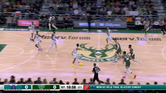 【2024年02月28日 黄蜂vs雄鹿集锦】今天状态相当不错！ 字母哥开局连续冲击内线连得四分