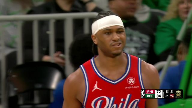 【2024年02月28日 76人vs凯尔特人集锦】康西尔踉踉跄跄杀入内线 飞身上篮2+1得手