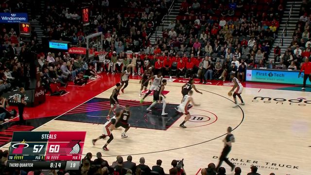 【2024年02月28日 热火vs开拓者集锦】防守跟不上趟了 巴特勒妙传阿德巴约上篮2+1