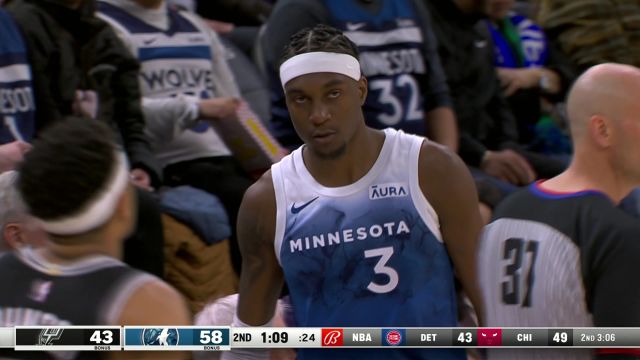 【2024年02月28日 马刺vs森林狼集锦】不知道出现了什么情况 李凯尔离开赛场径直走向球员通道