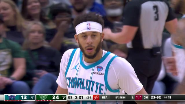 【2024年02月28日 黄蜂vs雄鹿集锦】空配连线美如画！ 塞斯库里空接助飞布里奇斯完成暴扣