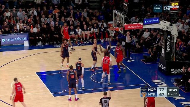 【2024年02月28日 鹈鹕vs尼克斯集锦】横冲直撞就完事 锡安破阵摧坚上篮2+1