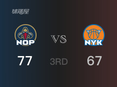 鹈鹕三节领先尼克斯，迪文琴佐得到17分，英格拉姆得到18分