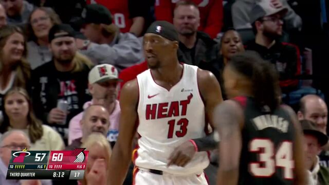 【2024年02月28日 热火vs开拓者集锦】无处不在！巴特勒连续防下三人 妙传热巴打进2+1