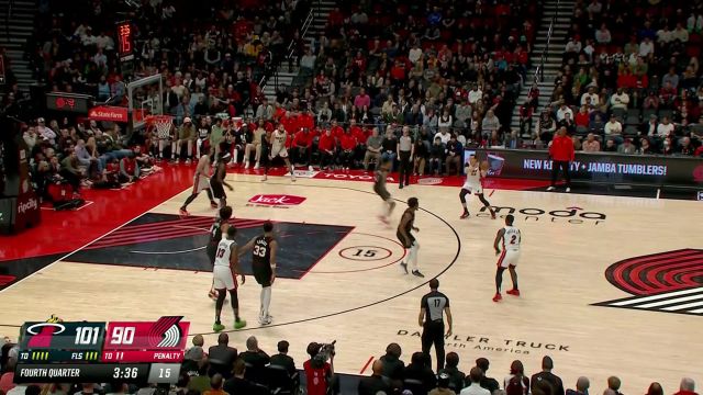 【2024年02月28日 热火vs开拓者集锦】不解渴但稍提士气 西蒙斯撕裂防守单手灌筐