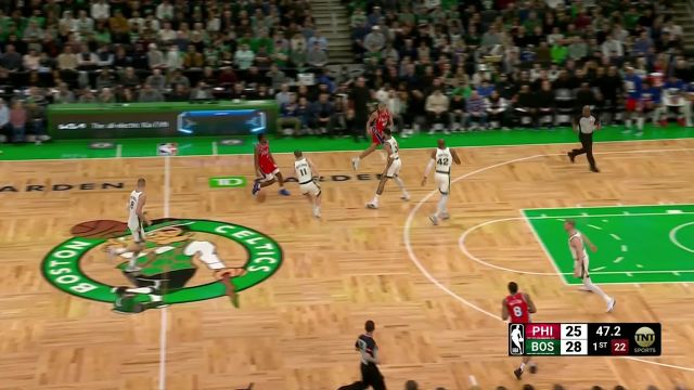 【2024年02月28日 76人vs凯尔特人集锦】天下武功唯快不破！马克西加速启动强杀内线 飞身出手哨响球进