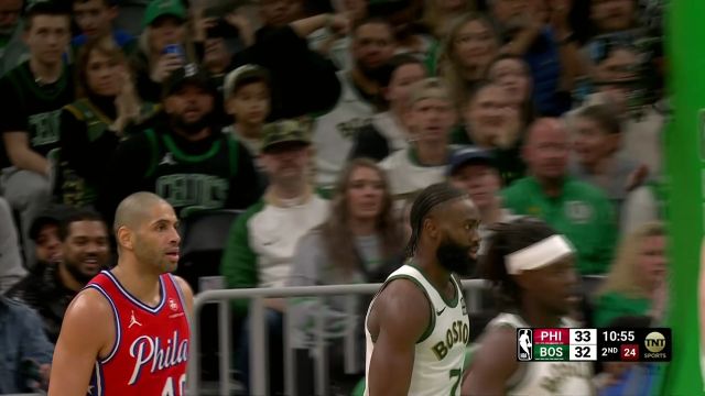 【2024年02月28日 76人vs凯尔特人集锦】君子报仇就在今晚！布朗接球反击直面巴图姆 无惧防守强势2+1打成