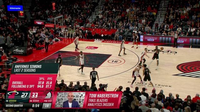 【2024年02月28日 热火vs开拓者集锦】出其不意攻其不备 西蒙斯妙传艾顿接球暴扣