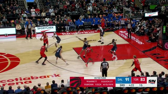 【2024年02月29日 独行侠vs猛龙集锦】加拿大炮已启动！奥利尼克弧顶接球果断出手 三分发炮轰炸篮筐