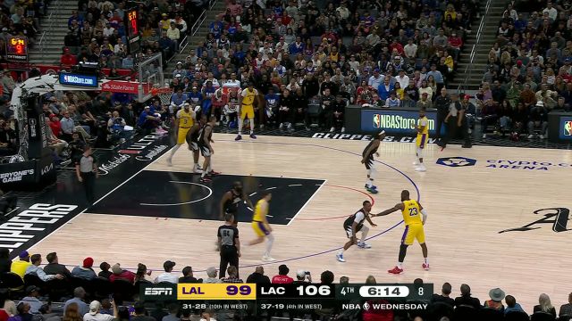 【2024年02月29日 湖人vs快船集锦】浩浩荡荡推反击！詹姆斯攻传兼备率队轰出一波12-0攻击波强势反超