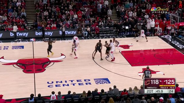 【2024年02月29日 骑士vs公牛集锦】还没到该放弃的时候！ 米切尔高难度三分比赛悬念再次拉满