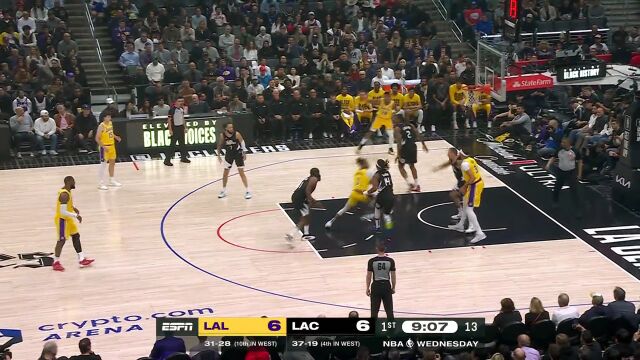 【2024年02月29日 湖人vs快船集锦】没人防老汉？老詹开场小扣一记！