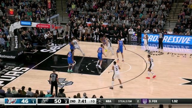 【2024年03月01日 雷霆vs马刺集锦】就是这么强硬！科林斯顶着防守翻身跳投打成2+1